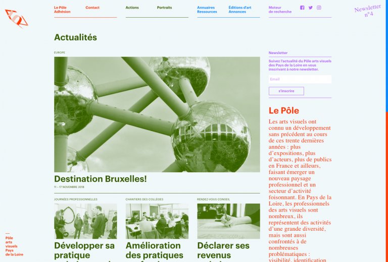 P&ocirc;le arts visuels Pays de la Loire (website)