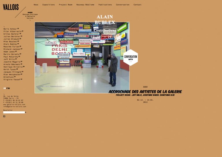 Galerie Georges-Philippe et Nathalie Vallois &mdash; website